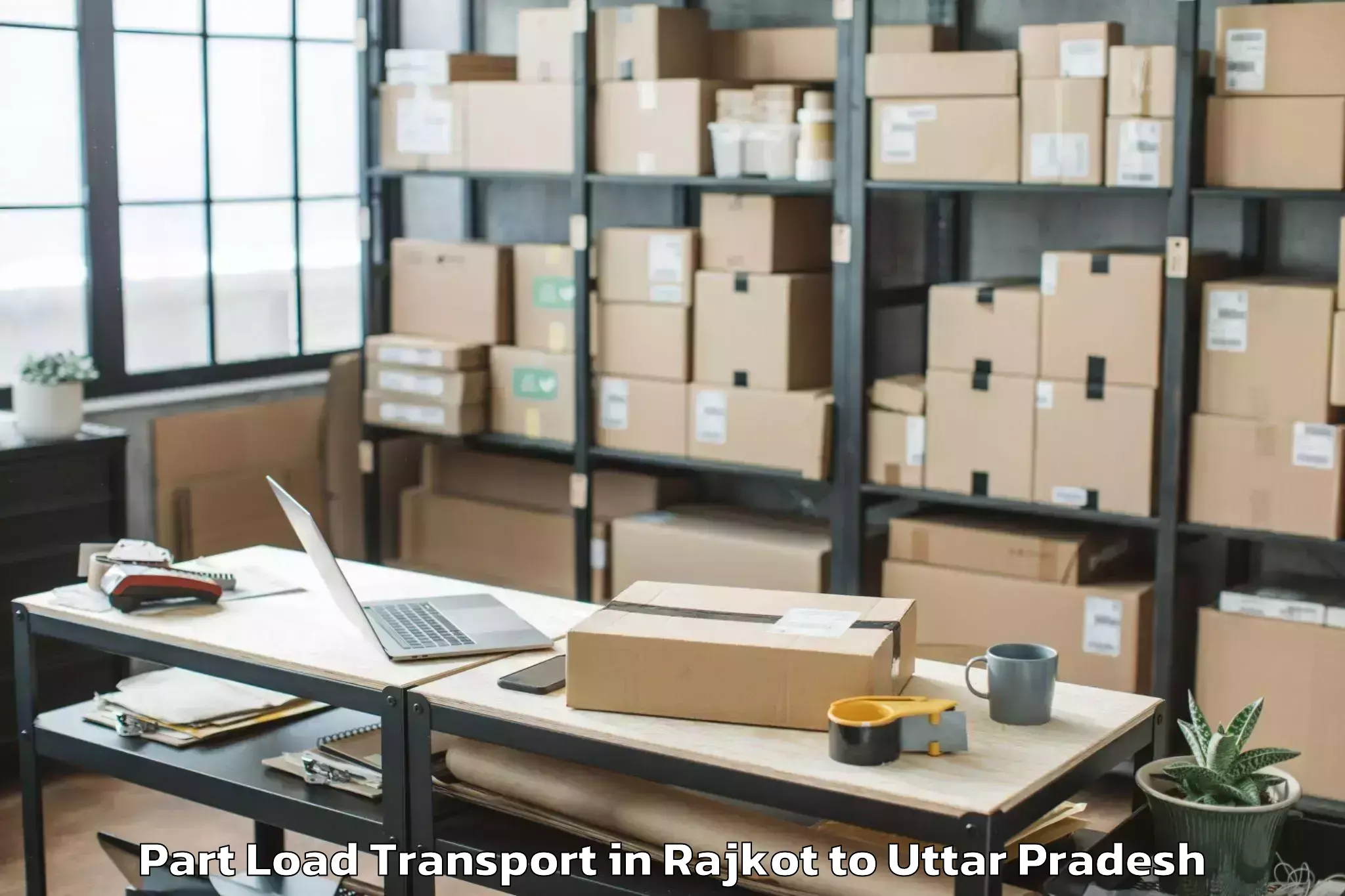 Book Rajkot to Lalitpur Part Load Transport